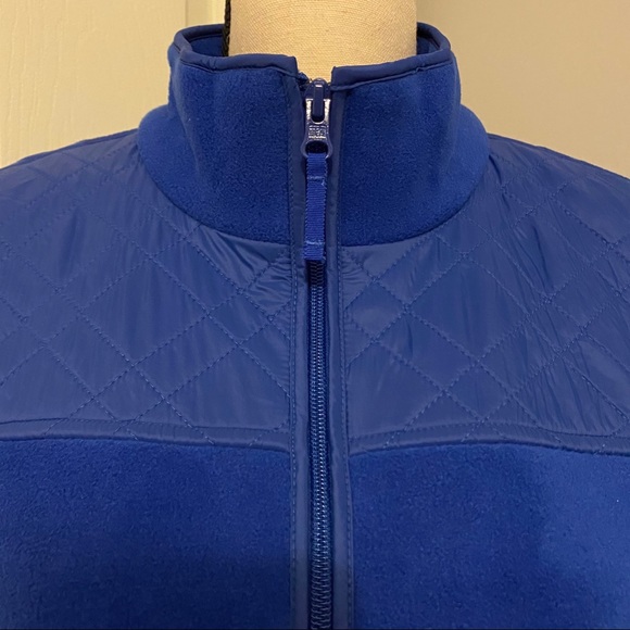 TALBOTS Quilted Mock Neck Zip Front Fleece Jacket - Picture 2 of 12